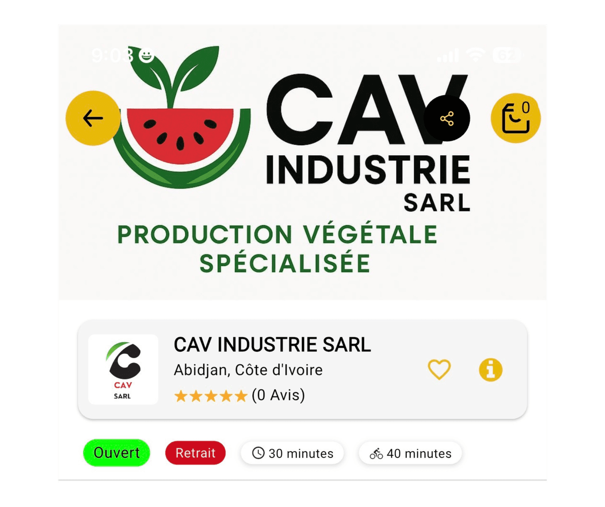 Logo of CAV Industrie, a specialized vegetable production company.