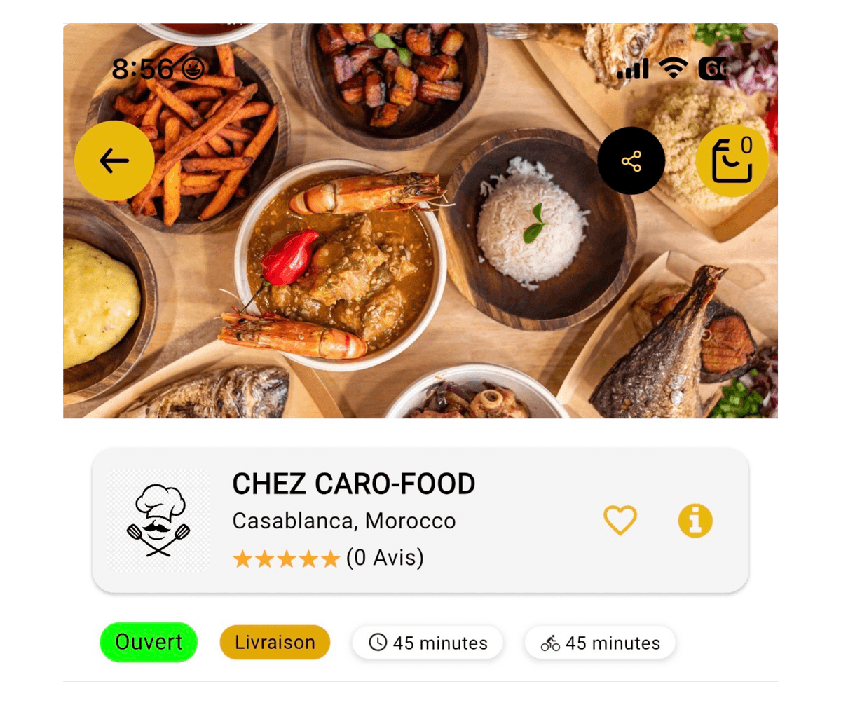 A variety of African dishes from CHEZ CARO-FOOD.